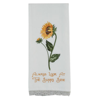 Always Look At The Sunny Side Embroidered Dishtowel - Set of 2 Park Designs - The Fox Decor